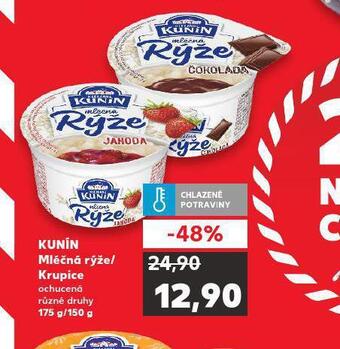 Kaufland Kunín mléčná rýže / krupice nabídka