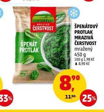 Penny Market Špenátový protlak mrazivá čerstvost, 450 g nabídka