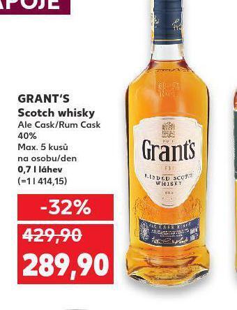 Kaufland Grant´s scotch whisky nabídka