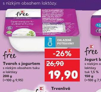 Kaufland Free tvaroh s jogurtem nabídka