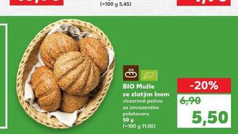 Kaufland Bio mušle se zlatým lnem nabídka