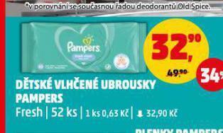 Penny Market Pampers vlhčené ubrousky nabídka