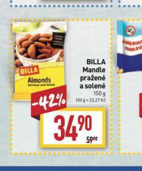 Billa Billa mandle pražené a solené nabídka