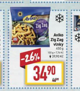 Billa Aviko zig zag vlnky nabídka