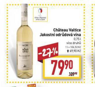Billa Chateau valtice jakostníodrůdová vína nabídka