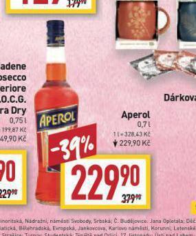Billa Aperol nabídka