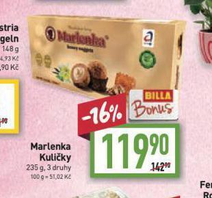 Billa Marlenka kuličky nabídka