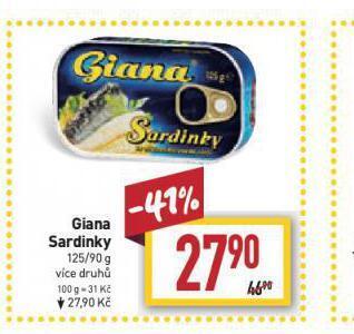 Billa Giana sardinky nabídka