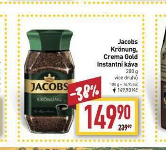Billa Jacobs krönung, crema gold instantní káva nabídka