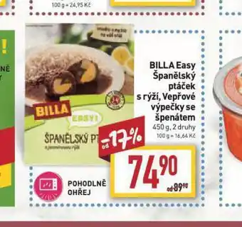 Billa Billa easy vepřové výpečky se špenátem nabídka