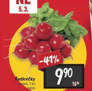 Billa Ředkvičky nabídka