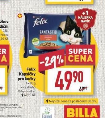 Billa Felix kapsičky pro kočky nabídka