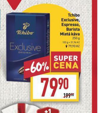 Billa Tchibo exclusive, espresso, barista mletá káva nabídka