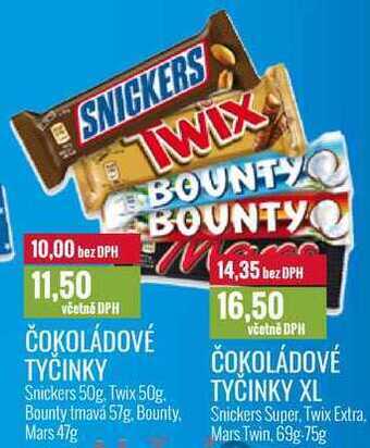 Ratio Čokoládové tyčinky xl, 69 g-75 g nabídka