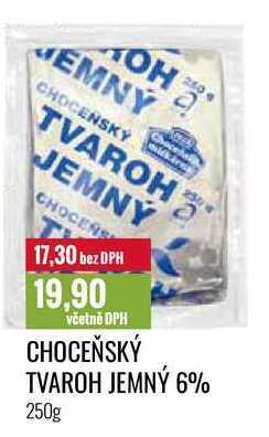 Ratio Choceňský tvaroh jemný 6%, 250 g nabídka