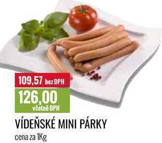 Ratio Vídeňské mini párky, cena za 1 kg nabídka
