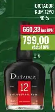 Ratio Dictador rum 12yo 40%, 0,7 l nabídka