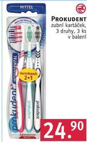 Rossmann Prokudent zubní kartáček, 3 ks nabídka