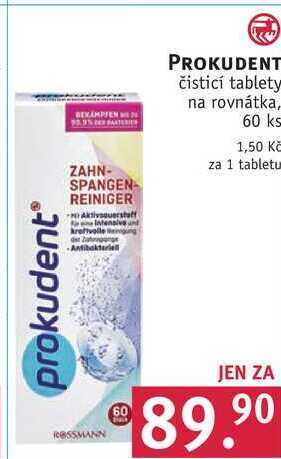 Rossmann Prokudent čisticí tablety na rovnátka, 60 ks nabídka