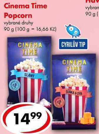 CBA Cinema time popcorn, 90 g nabídka