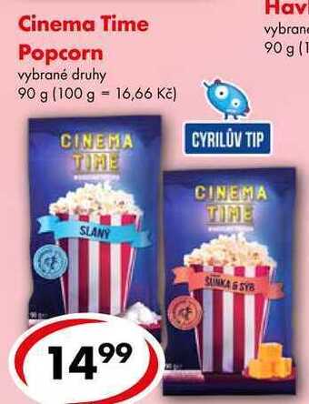 CBA Cinema time popcorn, 90 g nabídka