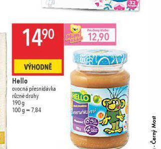Globus Hello ovocná přesnídávka nabídka