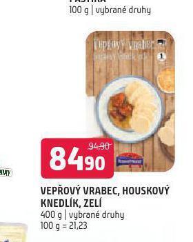 Terno Vepřový vrabec, houskový knedlík, zelí nabídka