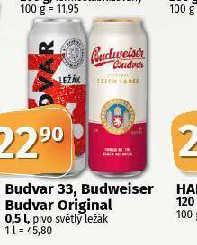 Coop Pivo budweiser budvar original nabídka