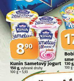 Coop Kunín smetanový jogurt nabídka