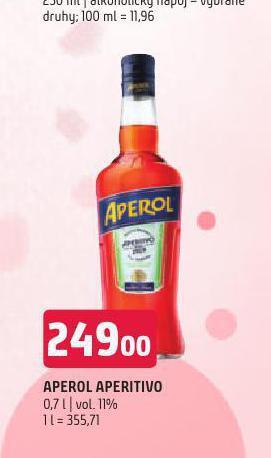 Terno Aperol aperitivo nabídka