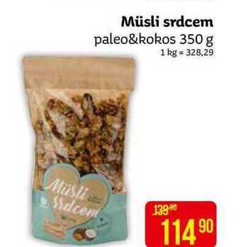 Teta Müsli srdcem paleo&kokos 350 g nabídka