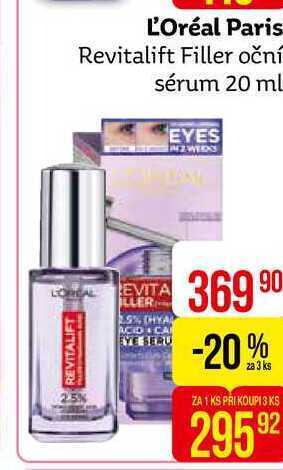 Teta L'oréal paris revitalift filler oční sérum 20 ml nabídka
