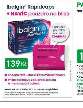 Alphega Lékárna Ibalgin rapidcaps nabídka