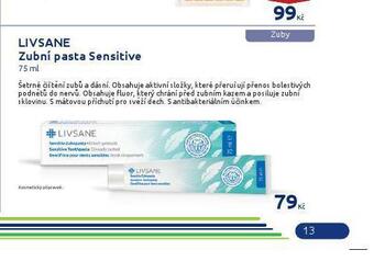 Benu Livsane zubní pasta sensitive nabídka