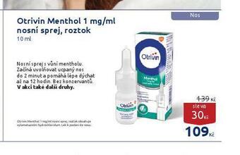 Benu Otrivin menthol nosní sprej nabídka