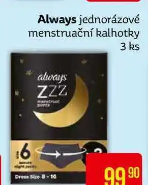 Teta Always jednorázové menstruační kalhotky 3 ks nabídka