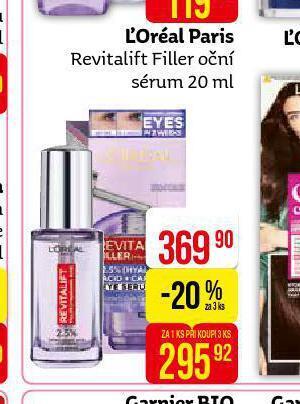 Teta Loreal paris revitalift filler oční sérum nabídka