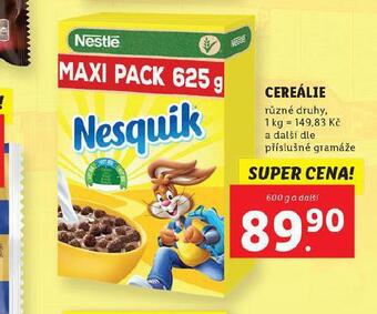 Lidl Nestlé cereálie nabídka