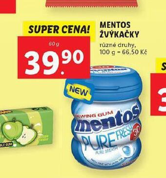 Lidl Mentos žvýkačky nabídka