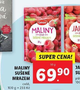 Lidl Maliny sušené mrazem nabídka