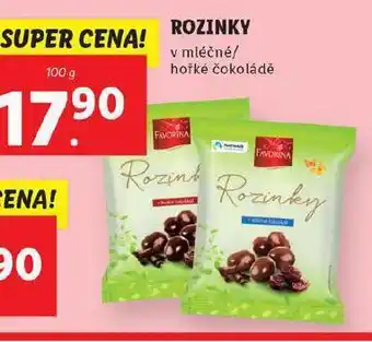 Lidl Rozinky v čokoládě nabídka
