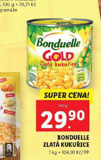 Lidl Bonduelle zlatá kukuřice nabídka