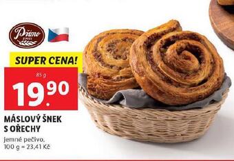 Lidl Máslový šnek s ořechy nabídka