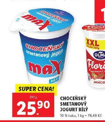 Lidl Choceňský smetanový jogurt nabídka