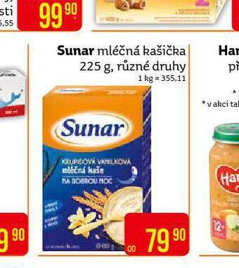 Teta Sunar mléčná kašička nabídka