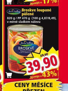 Norma Broskve loupané půlené nabídka