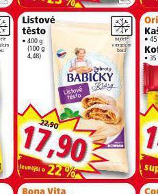 Norma Listové těsto nabídka