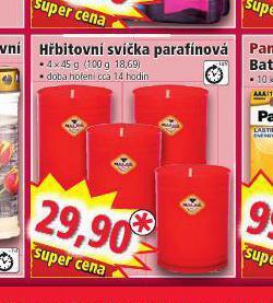 Norma Hřbitovní svíčka parafínová nabídka