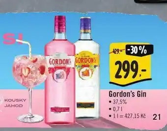 Jip Gordon&#039;s gin nabídka