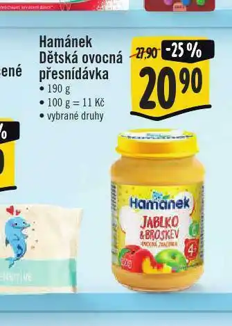 Hamánek dětské ovocné pyré